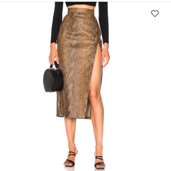 Snake skin print leather midi skirt Zeynep Arcay - Picture 12 of 12